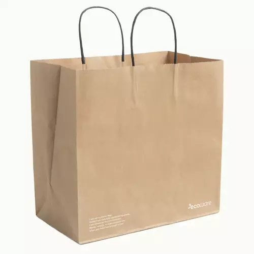 Kraft Bags with Black Twisted Handles 300x310x180 - Ecoware