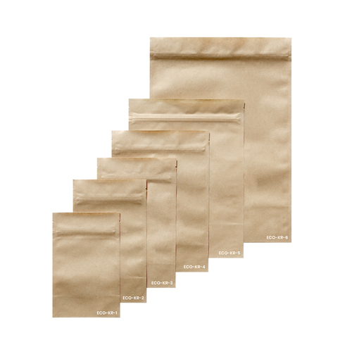 Stand-Up Kraft Paper Pouches Compostable  70gm 110 x 170mm - Ecobags