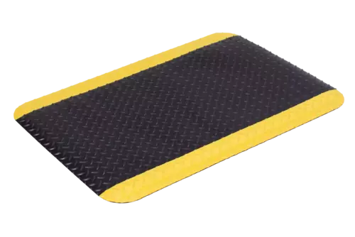 Diamond Plate Matting, 900 mm wide per m, Black/Yellow - AMS