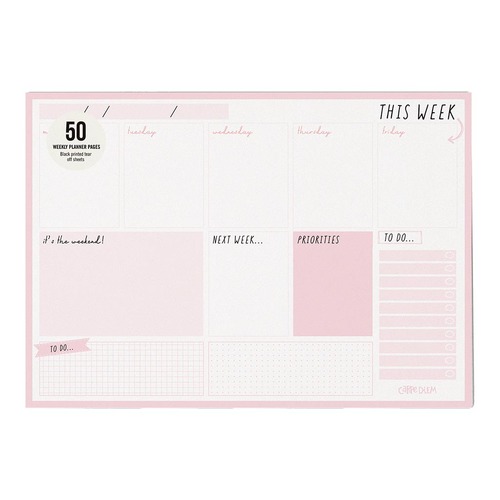 Carpe Diem Weekly Planner Pad Ballerina Pink