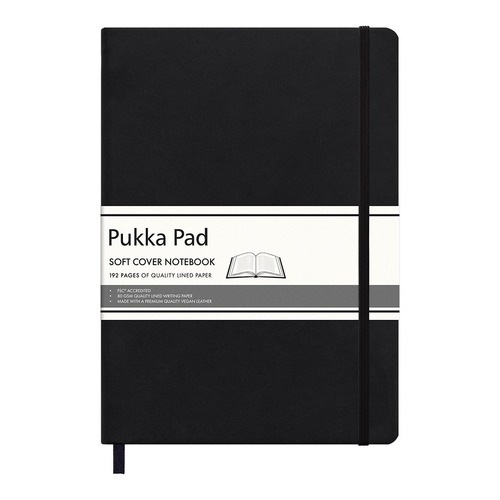 Pukka Soft Cover Lined Notebook 204 x 285mm Black