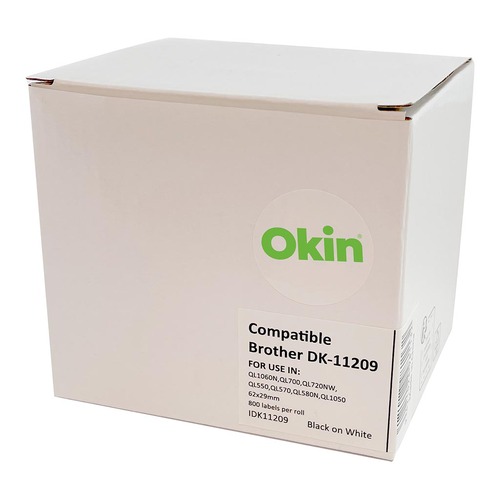 Okin Compatible Brother DK Labels 29x62mm 800 Roll