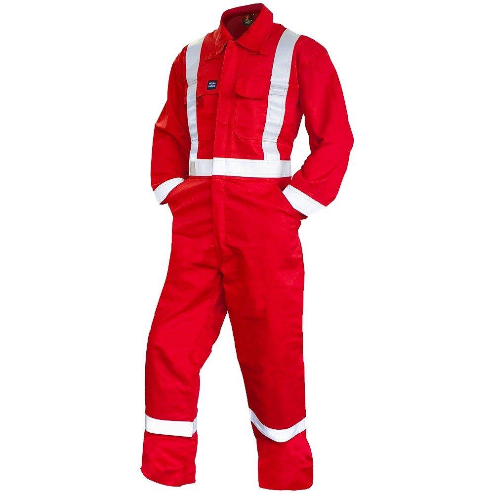 Fr Overall, 240 Gsm.88/12 11 Cal, Red With Tape-Size 14