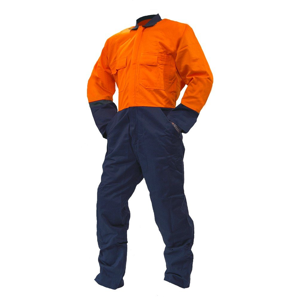 Overall Ls, 300Gsm Cotton, Orange/Navy Do-Size 11