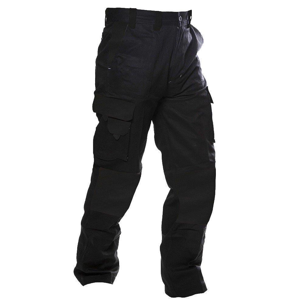 220Gsm Light Cargo Trousers, Ripstop, Black-Size 102