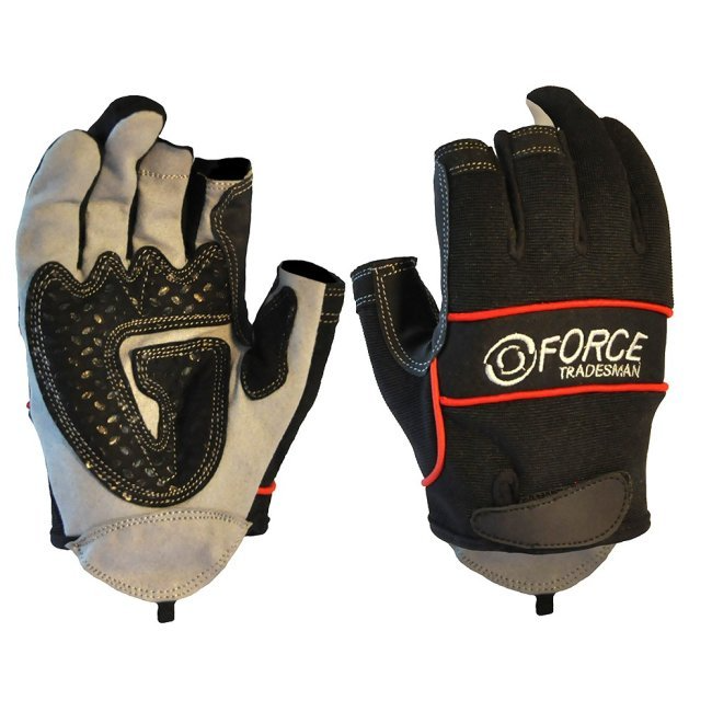 Two Finger Mechanics Glove, Black-Size M