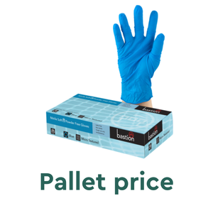 Bastion Nitrile Soft Blue P/F Gloves X-Large- UniPak - Pallet 60 cartons