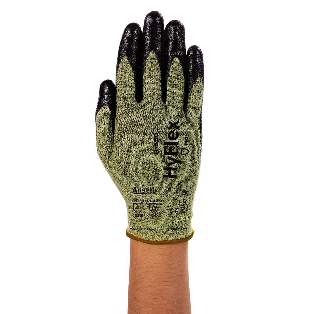 Ansell HyFlex 11-550 Nitrile-Coated General Purpose Gloves – Abrasion-Resistance with Enhanced Grip - XL