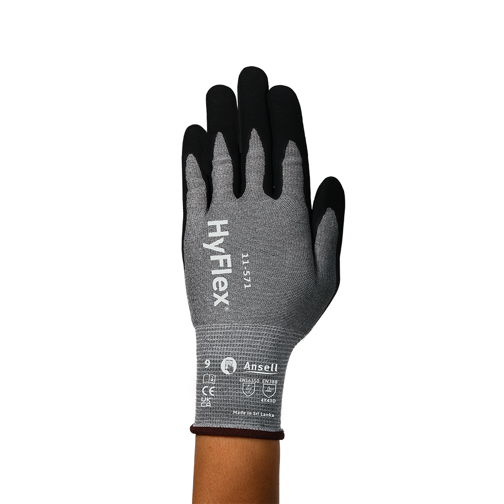 Ansell Hyflex 11-571 Nitrile-Coated Cut Resistant Gloves – Lightweight and Durable - XL (Vendor Pack)