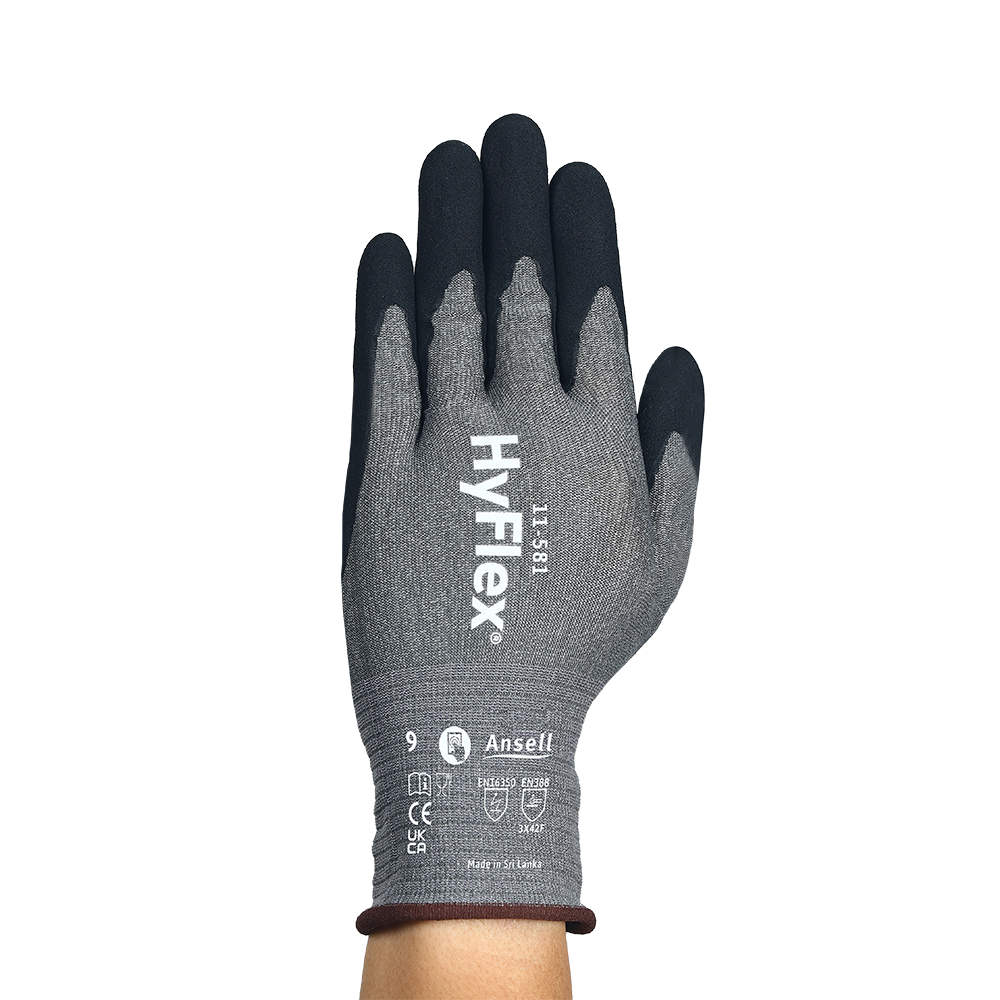 Ansell Hyflex 11-581 Nitrile-Coated Cut Resistant Gloves – Ultra Light, Highest Cut Protection - S