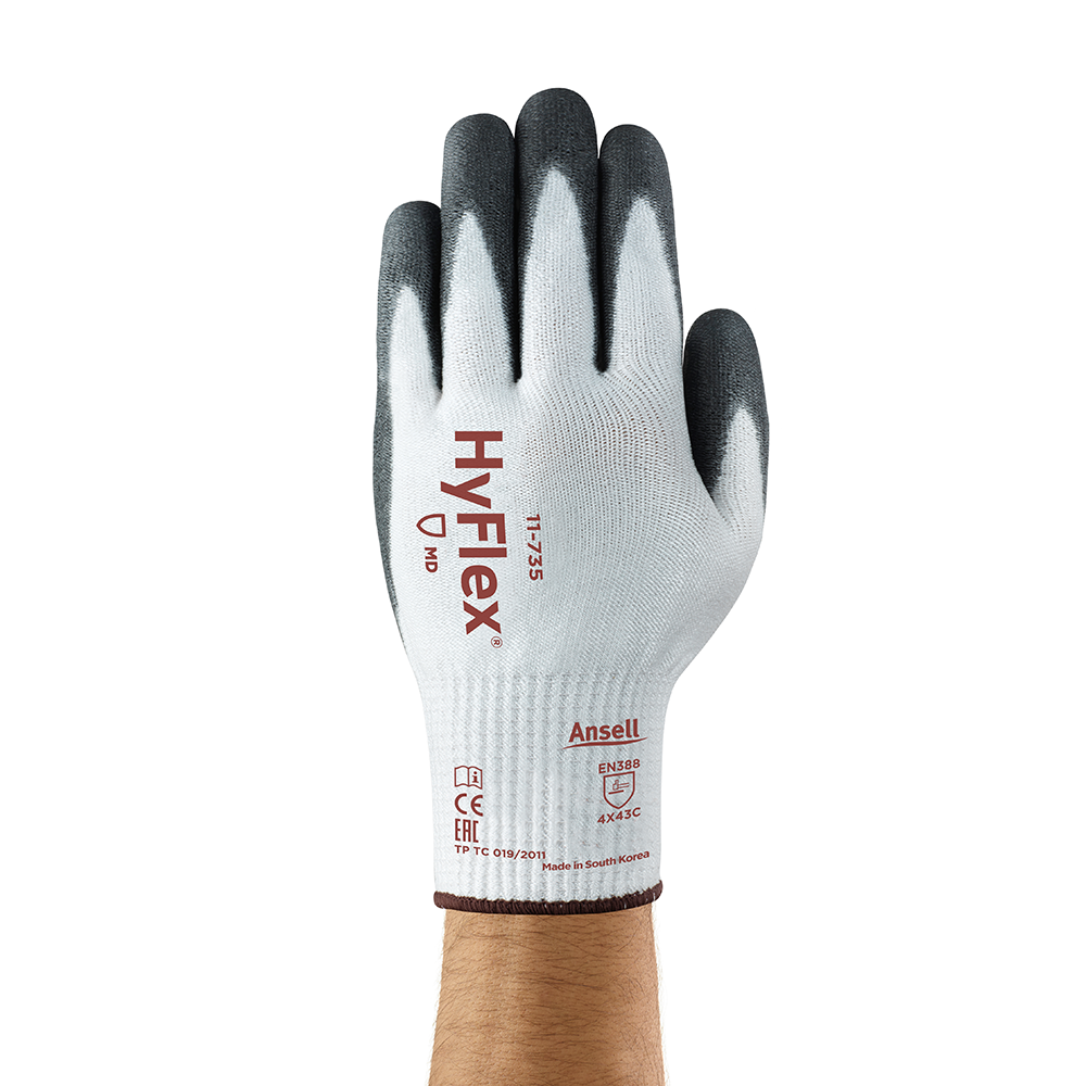 Ansell Hyflex 11-735 PU-Coated Cut Resistant Gloves – Durable and Long-Lasting - XL (Vendor Pack)