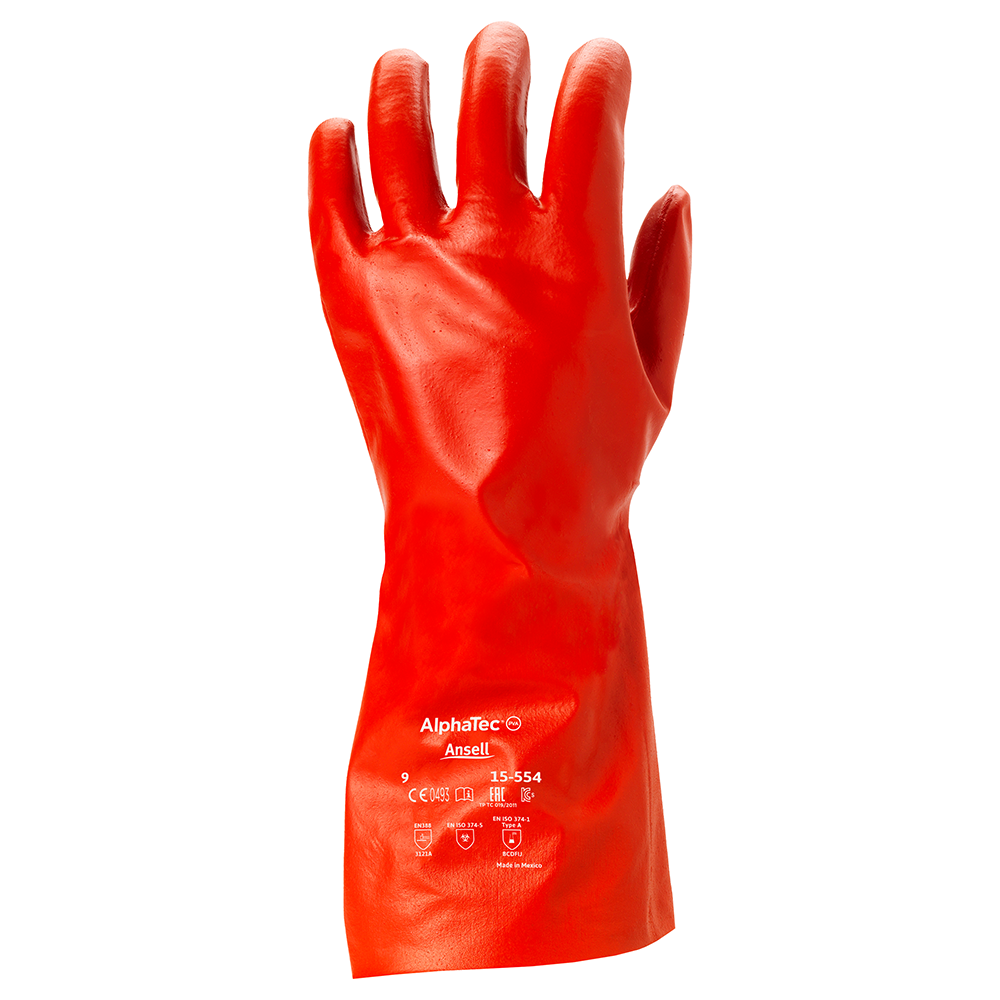 Ansell AlphaTec 15-554 PVA Chemical Gloves – Superior Chemical Protection - L