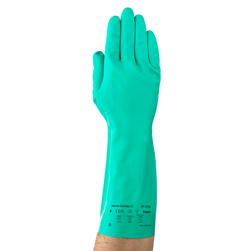 Ansell AlphaTec Solvex 37-175 Nitrile Chemical Gloves – Durable and Comfortable - L