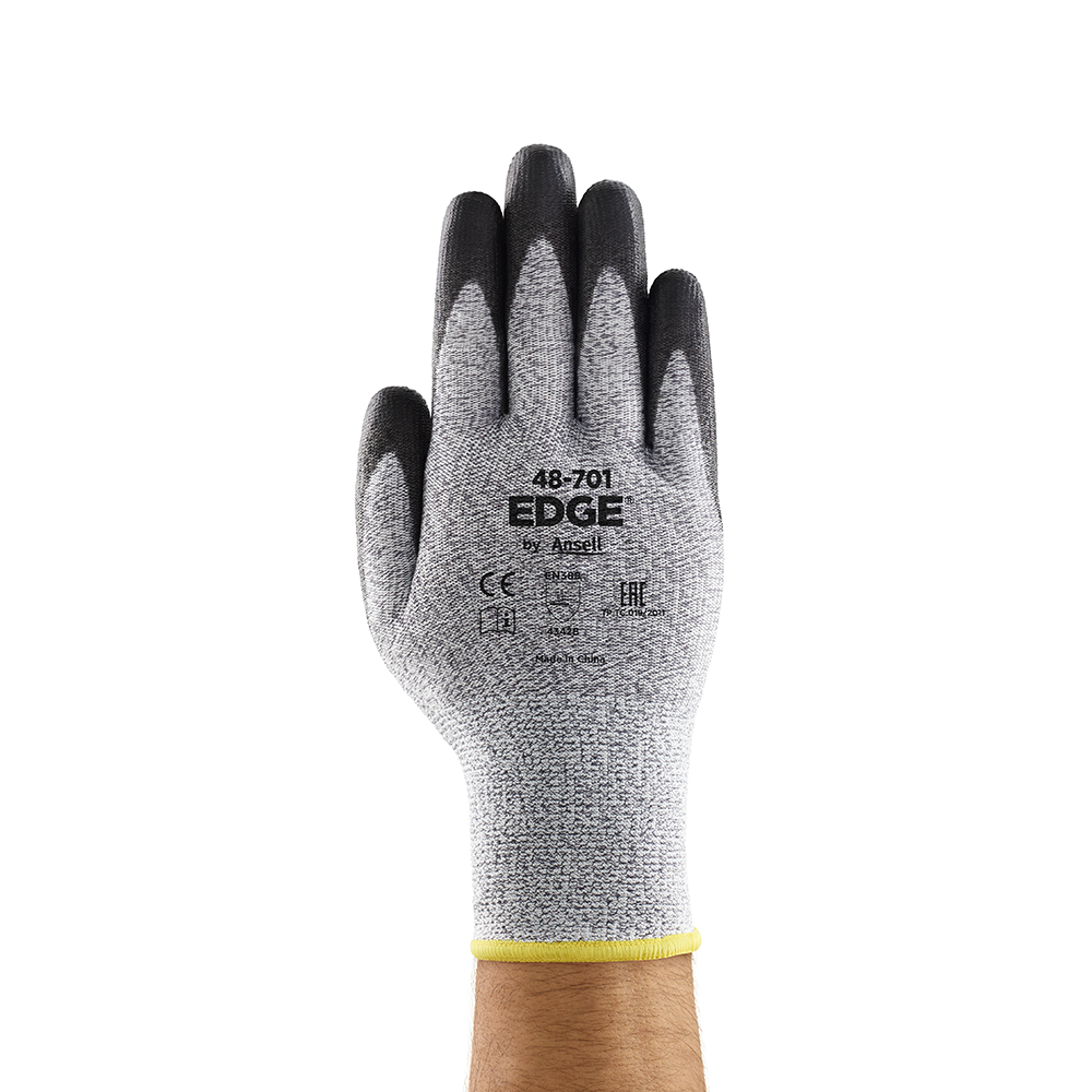 Ansell Edge 48-701 PU-Coated Work Gloves – Cut and Abrasion Resistance for Dry Environments - 2XL