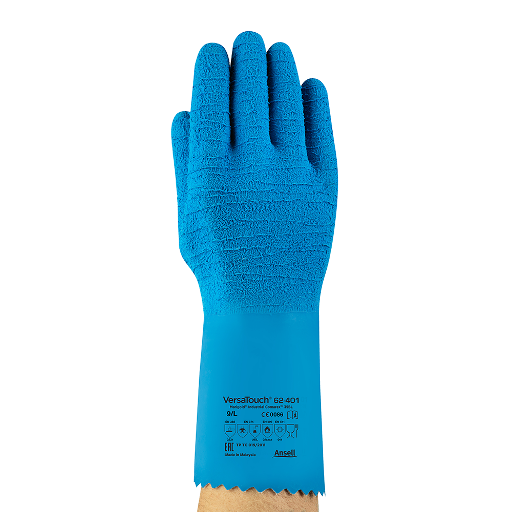 Ansell AlphaTec 62-401 Latex Thermal Gloves – Crinkle Finish For Reinforced Grip - 2XL