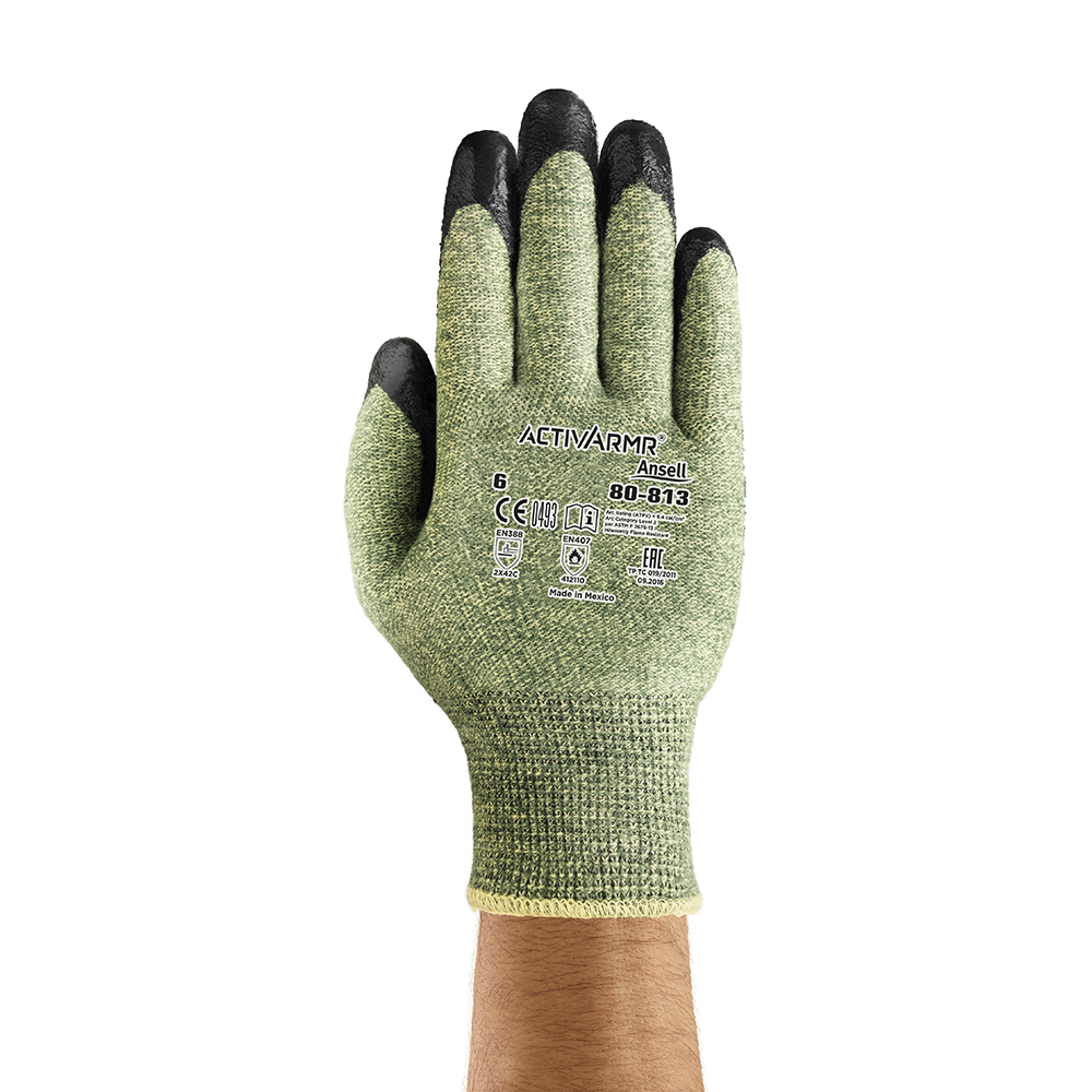 Ansell ActivArmr 80-813 Neoprene-Coated Electrical and Cut-Resistant Gloves – Arc-Flash and Flash-Flame Protection - XL