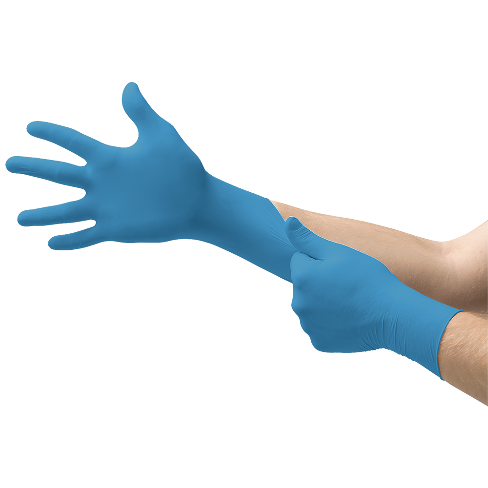 Ansell TouchNTuff 92-670 Powder-Free Nitrile Disposable Gloves for Food Processing and Heavy-duty Jobs - XL