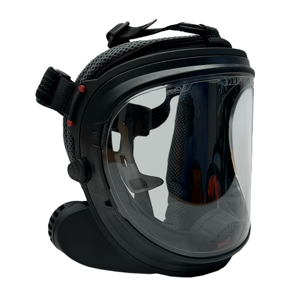CleanAIR UniMask with 5-Point Head Harness - Neoprene / Cylindrical Polycarbonate (Impact Resistant)