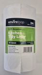 36L 100% Recycled Rubbish Bag White - Enviroloop
