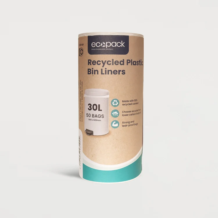 27L-30L Medium Recycled Plastic Bin Liners (White) 560x620 - Ecopack