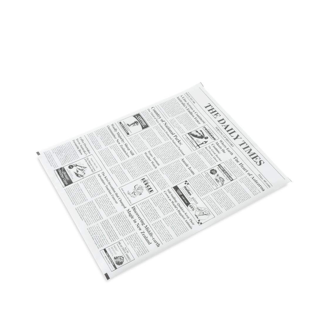Wrap BL grease proof 1/2 newsprint dispenser newsprint 400 x 330 - Detpak