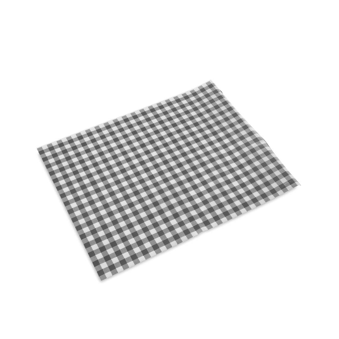 Wrap BL greaseproof 1/2 black gingham dispenser black gingham 400 x 330 - Detpak