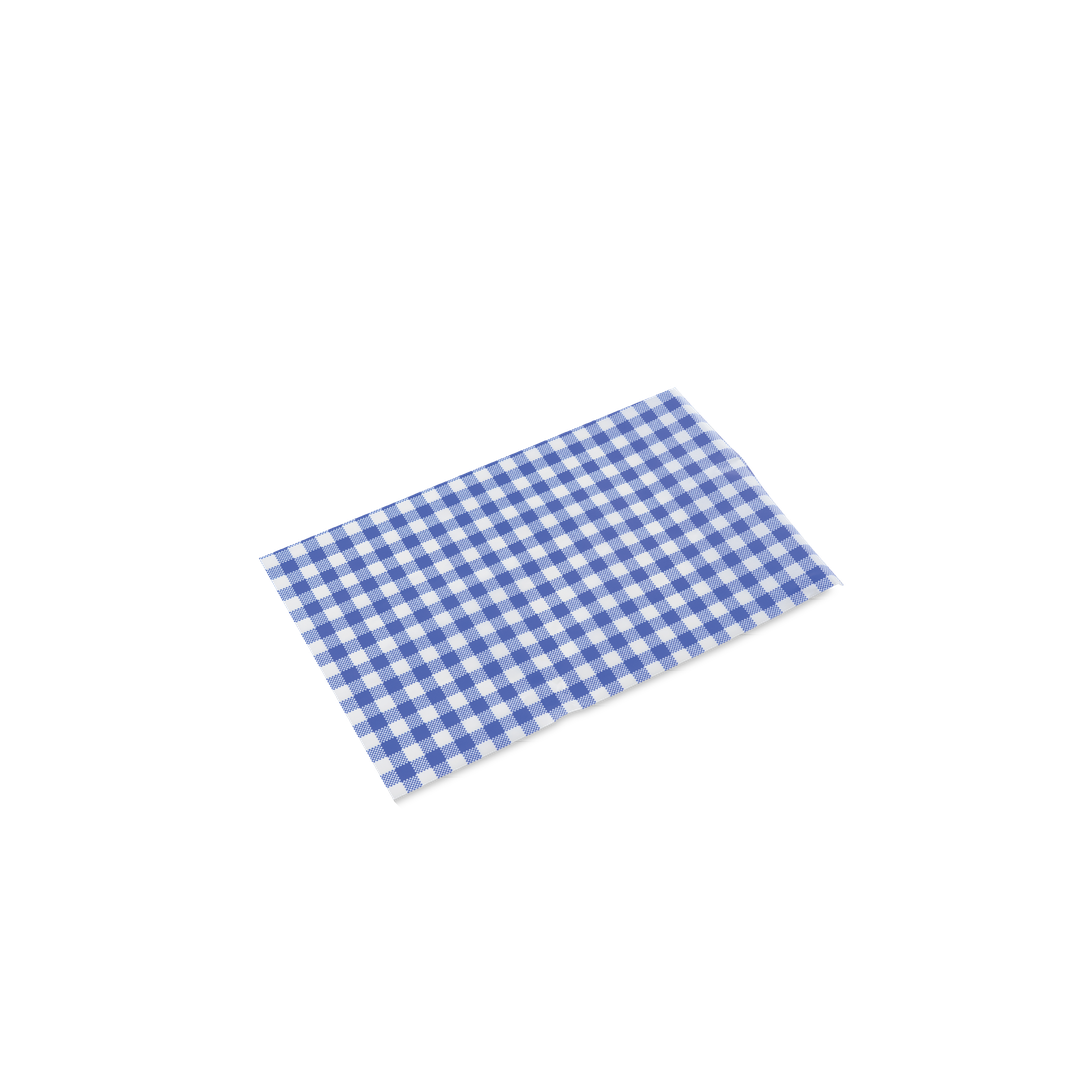 Wrap BL greaseproof 1/4 blue gingham dispenser blue gingham 200 x 330 - Detpak
