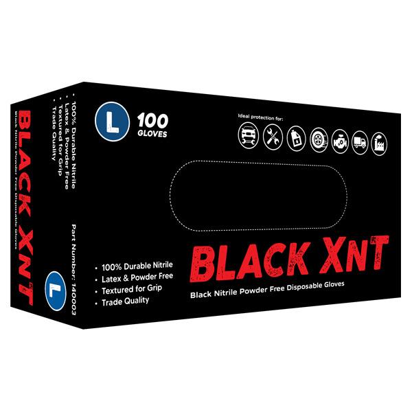 Black XNT Nitrile Disposable Gloves Large - The Glove Company