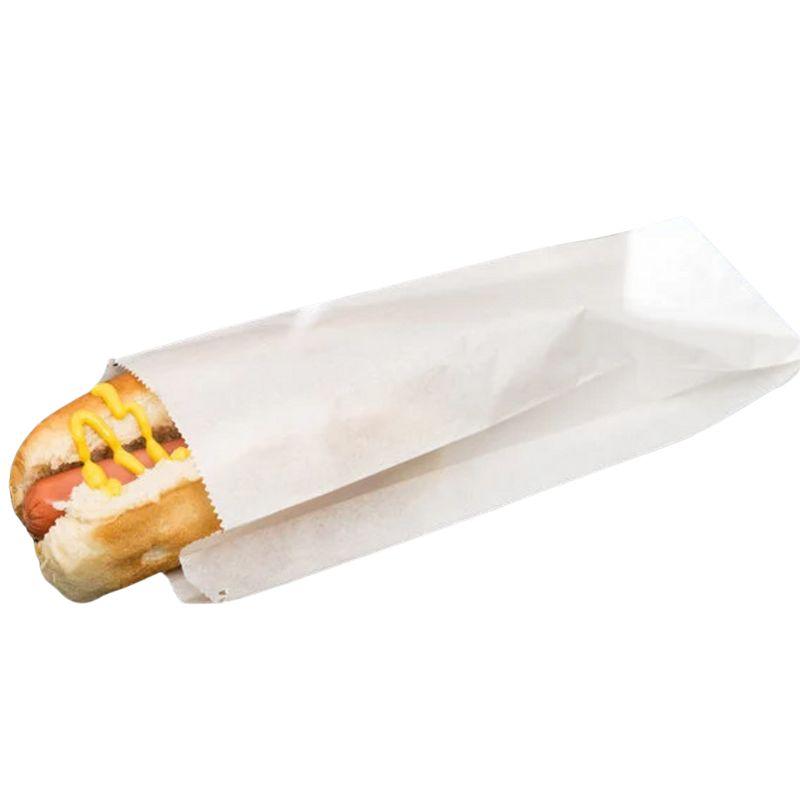 Greaseproof White Satchel Burger 219x175x45mm 40gsm - Gratpak