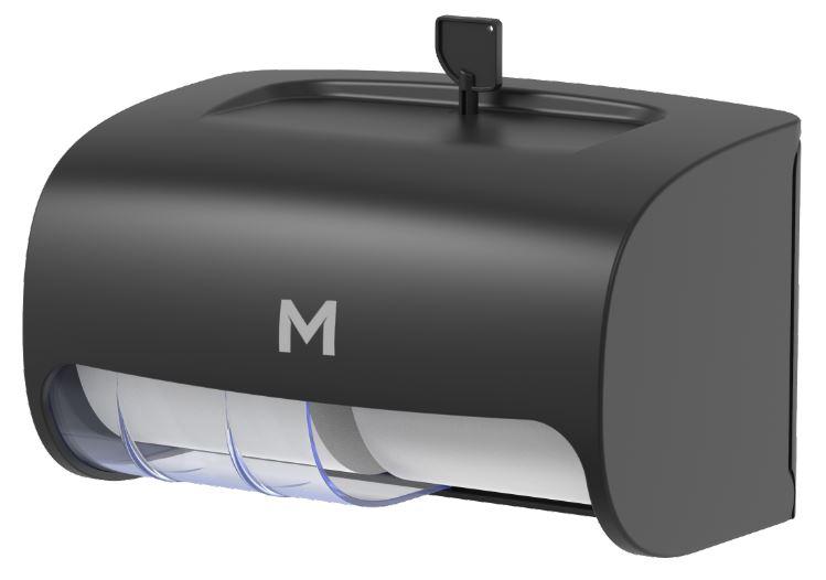 Horizontal Toilet Roll Dispenser - Black, 2 Roll Capacity - Matthews