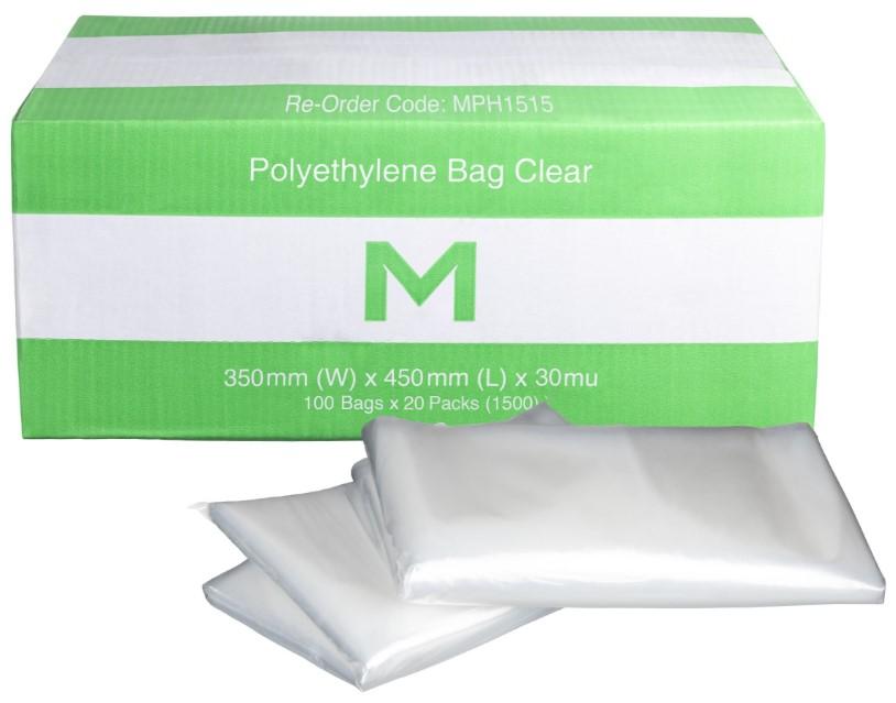 FP Polyethylene Bag - Clear, 350mm x 450mm x 30mu - Matthews