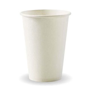 10oz Coffee Cups White (80mm) Single Wall - BioPak