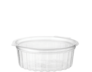 Eco-Smart' Clearview' Food Bowls 8 oz Hinged Flat Lid, Clear - Castaway