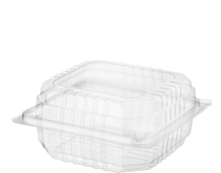 Eco-Smart' Clearview' Burger Pack Large, Hinged Lid, Clear - Castaway