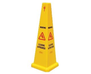 Gala Safety Cone "Cleaning In Progress" Yellow 900mm, Each - Filta