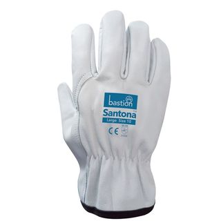 Cow Grain Natural Leather, Riggers Glove Santona Medium Pack 12 Pairs - Bastion