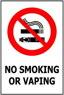 No smoking or vaping sign 240x340 ACM