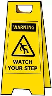 Watch Your Step Floor Sign Yellow