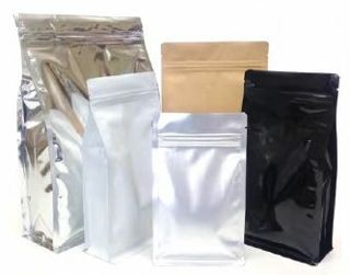 Flat Bottom with Zipper Food Pouch 500g Brown Paper Finish 150x80x255mm Carton 500