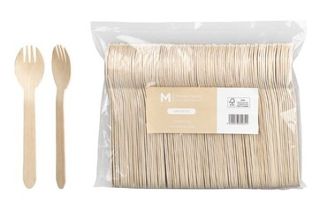 Wooden Spork - Natural, 160mm Long, FSC 100%®    - Matthews