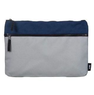 Okin Pencil Case 2 Zip Blue Grey 34x23x2.5cm