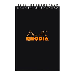 Rhodia Classic Notepad Spiral A5 Lined Black
