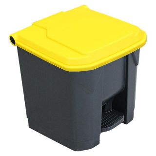30L Pedal Bin with Yellow Lid