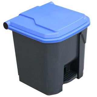 30L Pedal Bin with Blue Lid