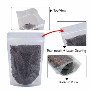 Stand Up Pouch Clear/Clear 250g w Zip no Valve 160w x 230h x (45 + 45)g