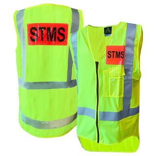 Hi-Vis Stms Vest, Zip, D/N Flame Ret, Yellow-Size 4Xl