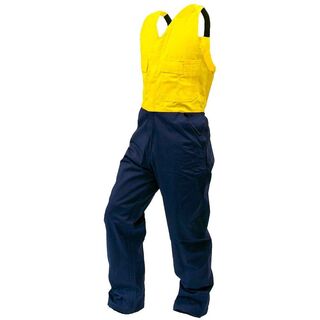 Overall Action Bib, 300Gsm Cotton, Yellow/Navy, Do-Size 9