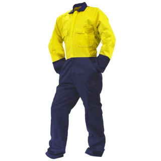 Overall Ls, 300Gsm Cotton, Yellow/Navy Do-Size 8