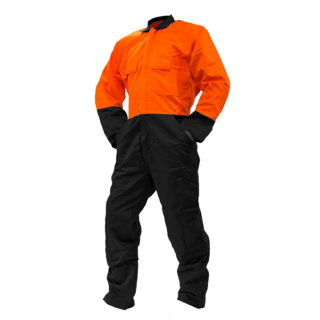 Overall Ls, 300Gsm Cotton, Orange/Black-Size 4