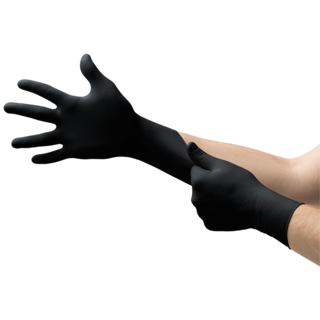 Ansell MicroFlex 93-852 Black Nitrile Fully Textured Disposable Gloves - XS